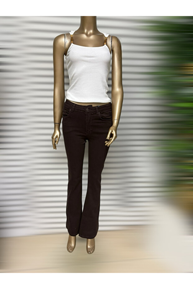 İspanyol Paça Likralı Pantolon - 2