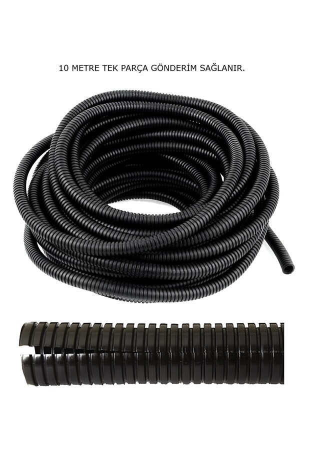 5mm Slotted Spiral Hose 10 Meters Cable Hiding Insulation Pipe Flexible Black