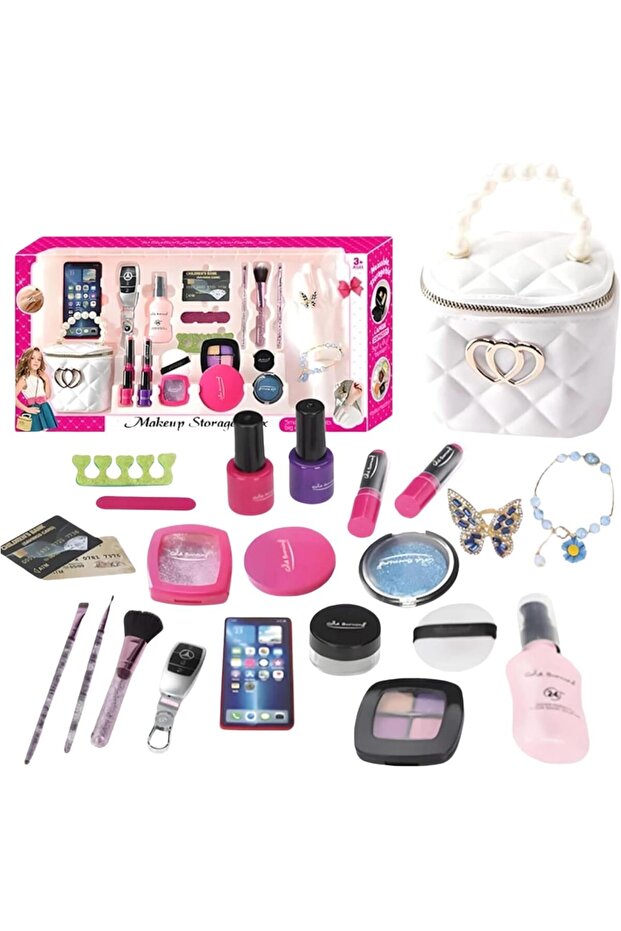 Makeup Storage Box Makeup Set Toy for Girls | Kids Cosmetic Play Set with Accessories