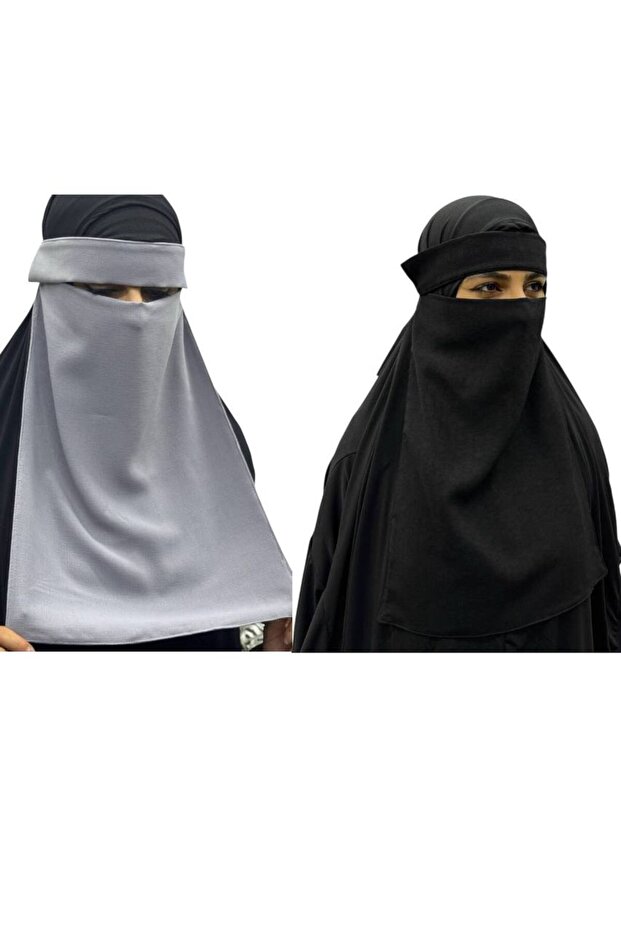 2 Pieces Hijab Medina Silk Eye-Veiled Veil Niqab