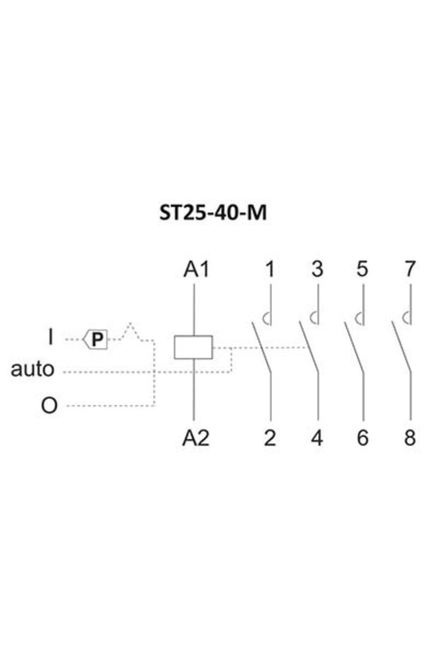 Modular contactor with manual control, rail mounting, 25A, 4NO contacts, ST2540M - 2