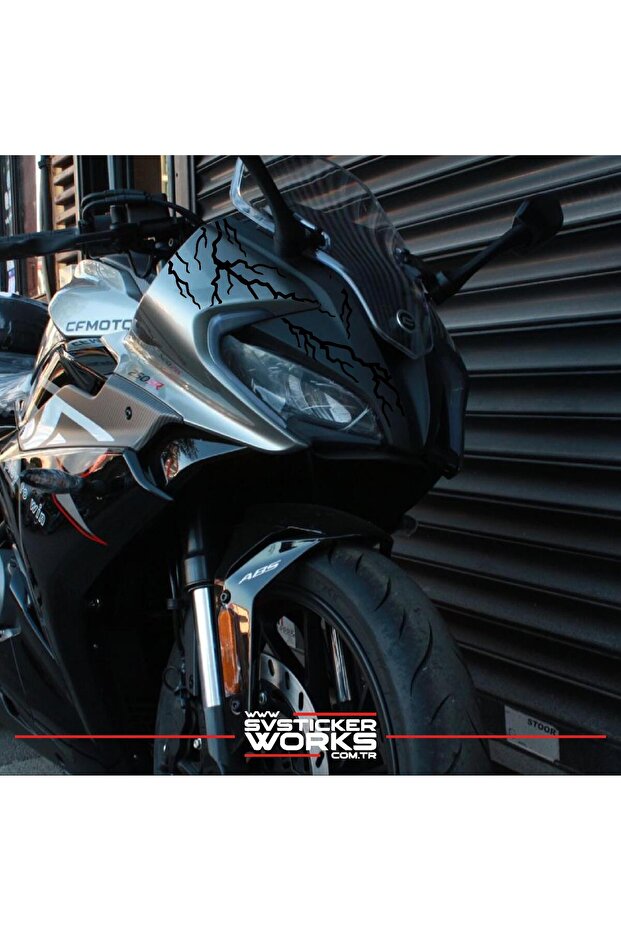 ملصق CFMOTO 250SR للرأس الأمامي بنمط البرق، ملصق زخرفي
