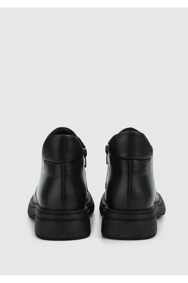 Siyah Deri Kadın Bot - 4