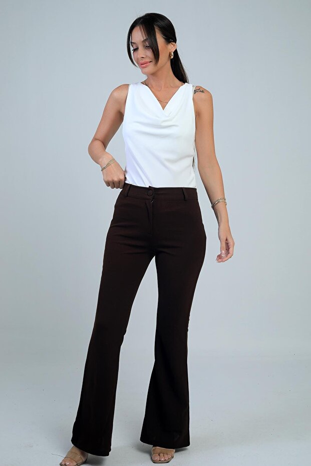 Kadın İspanyol Paça Pantolon - 4