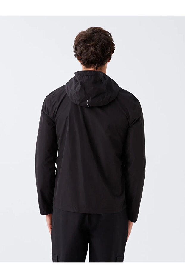 XSIDE ACTIVE Siyah Standart Kalıp Kapüşonlu Erkek Yağmurluk - 2