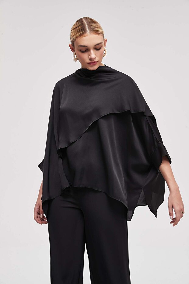 Solid 3/4 Sleeve Blouse - 3