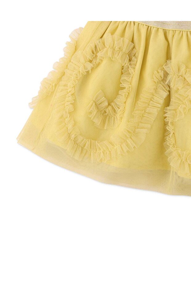 تنورة شيفون سادة بكشكشة للبنات - 4