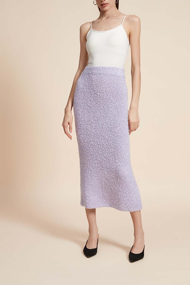 Solid Knit Midi Skirt - 2