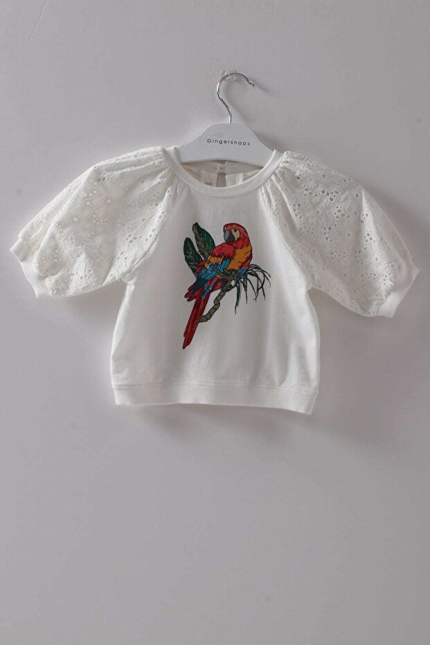 Printed Puff-Sleeve Top - 4