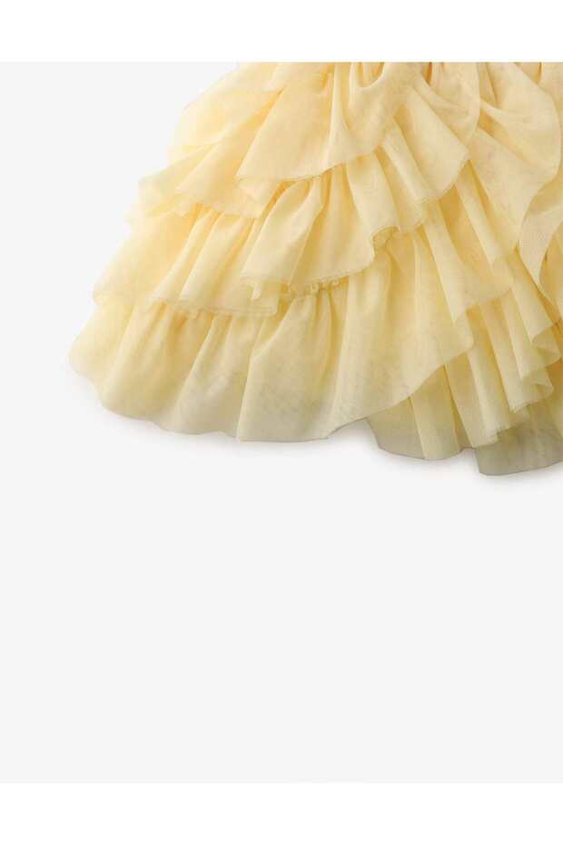 Girls Solid Ruffled Layered Skirt - 4