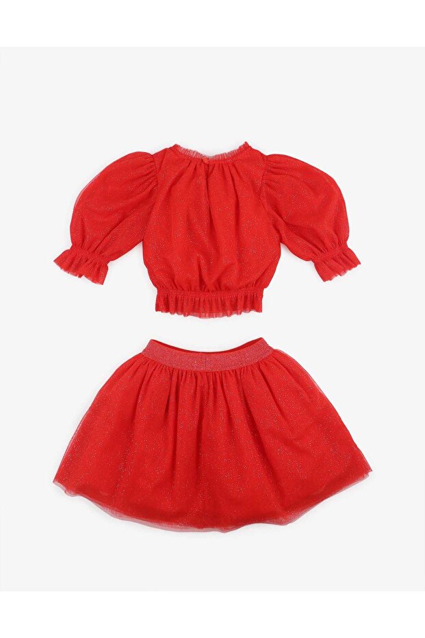 تنورة مطوية سادة للبنات - 2