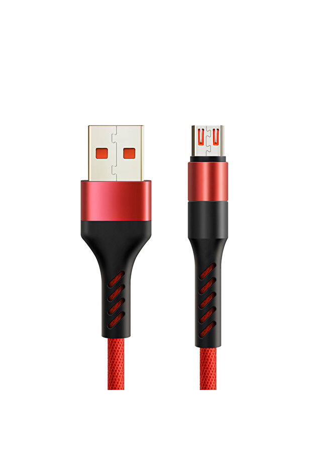 كابل أحمر CABLETIME Micro B إلى USB 2.0 A كابل شحن سريع 480 ميجابت في الثانية 2.4 أمبير لمزامنة البيانات من النايلون