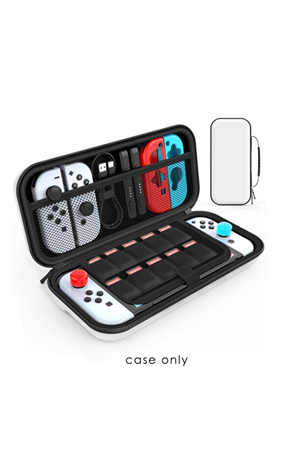 حقيبة حمل بيضاء لحافظة Switch OLED المتوافقة مع NS، حقيبة حمل Switch/Switch OLED مع