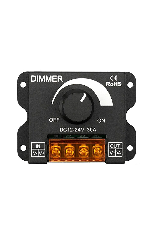 DC 12V-24V LED Dimmer Switch 30A LED Monochrome Controller PWM Digital Stepless Dimming for Lamp ... - 7