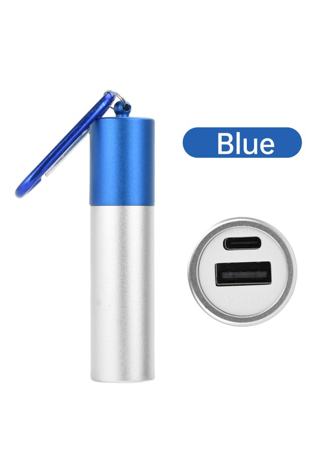 Blue 5V 2A 1x 18650/21700 USB Type-C Battery Charger Case DIY Power Bank Box For Phone Electronic Ch