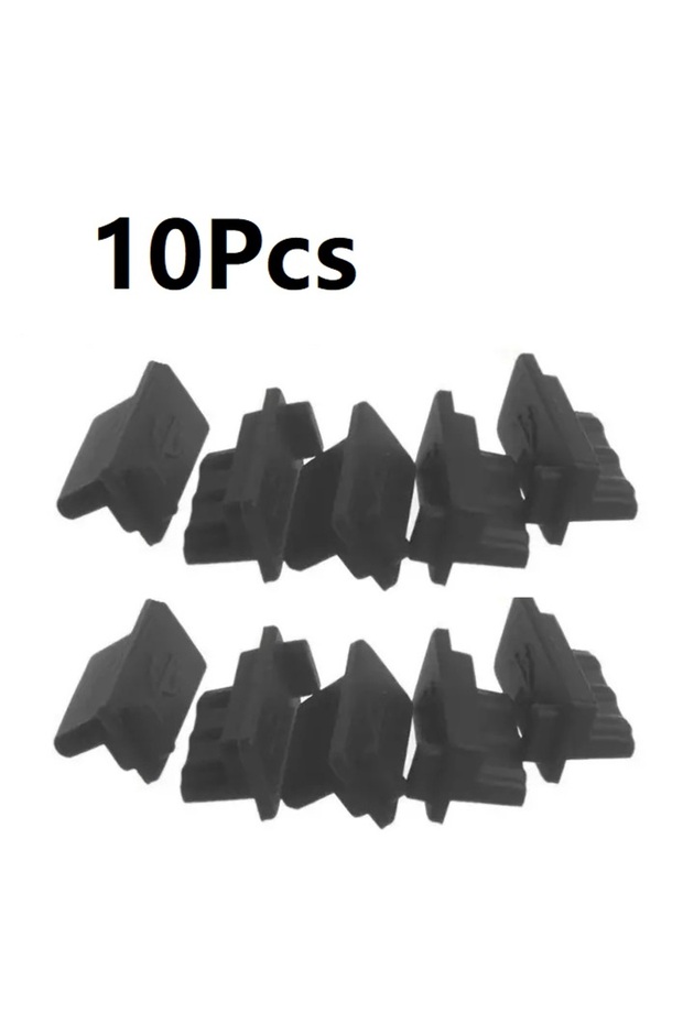 قابس غبار USB، 10 قطع، أسود، 5-10 قطع، غطاء منفذ شاحن غبار USB، واجهة مقبس أنثى، عالمي، Si