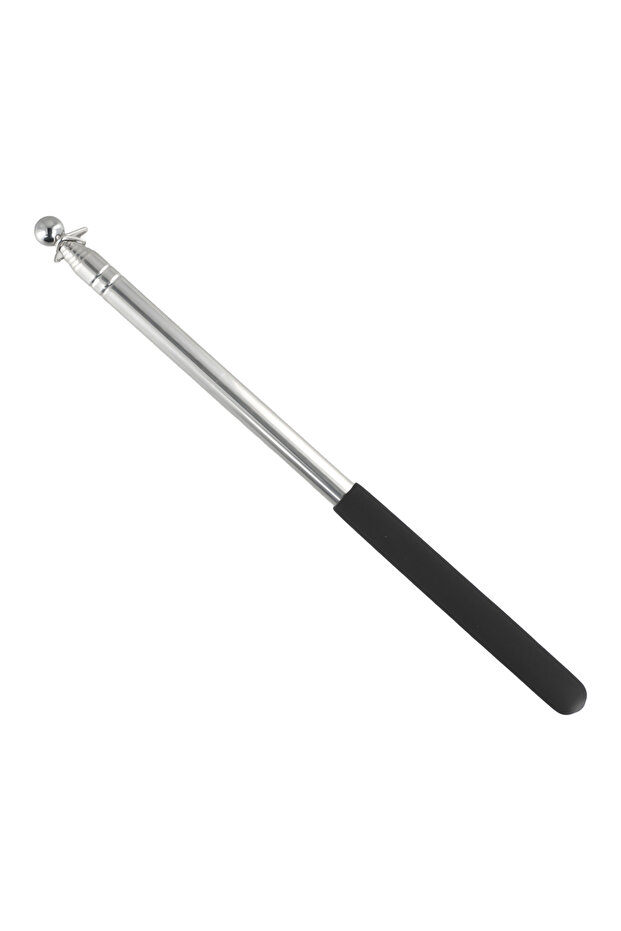 1.6M Telescopic Flagpole Stainless Steel Black Sponge Handle Portable Pole Flag Waving Flagpole T...