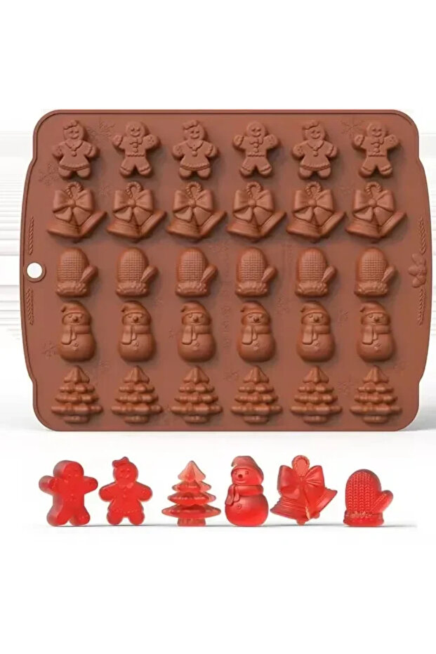 Style A Coffee Christmas Silicone Chocolate Mold Gingerbread Man Xmas Tree Snowman Gloves Gummy Cand