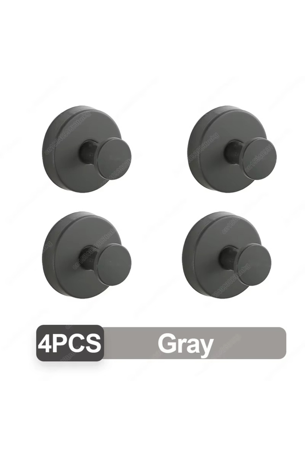 4PCS Gray 1/4PCS Bathroom Suction Cup Hook Stainless Steel Bathrobe Towel Holder Wall Mount Punch-fr