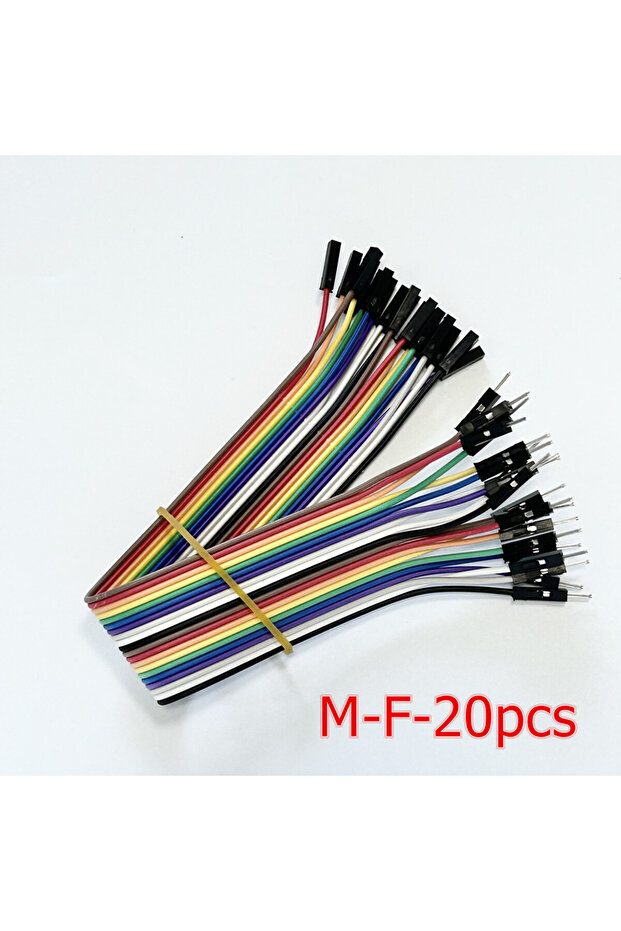 M-F-20pin 20Pin Jumper Wire Dupont Line 20cm for Arduino DIY Electronics Kit with Male to Male & Fem - 1