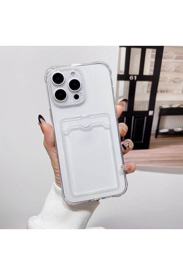 For iphone 13 Clear Clear Shockproof ID ATM Card Slot Protection Cover For iPhone 16 15 14 13 12 11