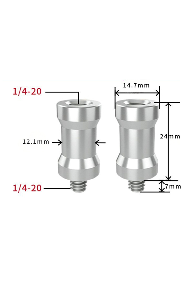 2pcs 1 4M to 1 4F 1/4 and 3/8 Photography Conversion Screw Flash Lamp Stand Live Streaming Bracket I