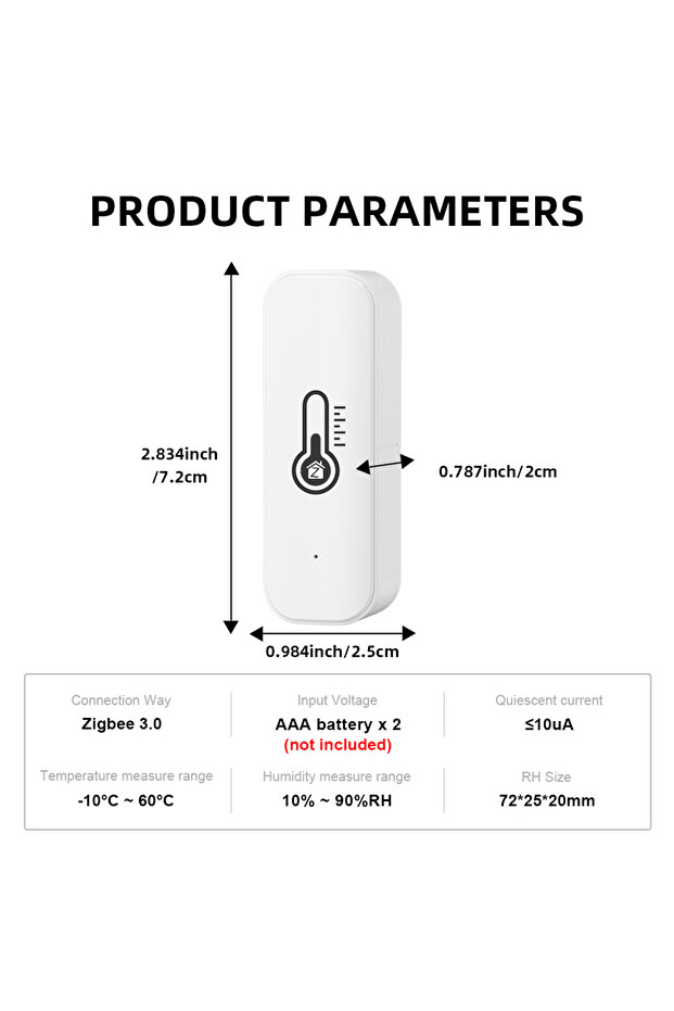 WHITE Ewelink ZigBee Smart Temperature Humidity Sensor Battery Powered APP Control Thermometer Hygro - 6