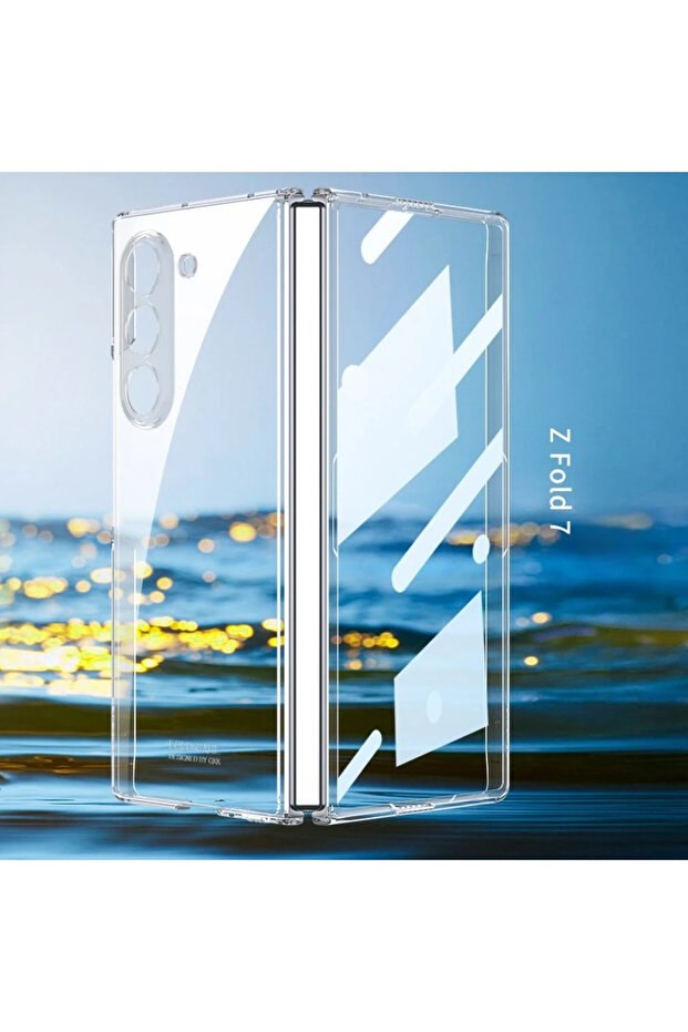 جراب هاتف شفاف مطلي بالكهرباء مع غلاف صدفي لهاتف Galaxy Z Fold7 6 5G Fold7