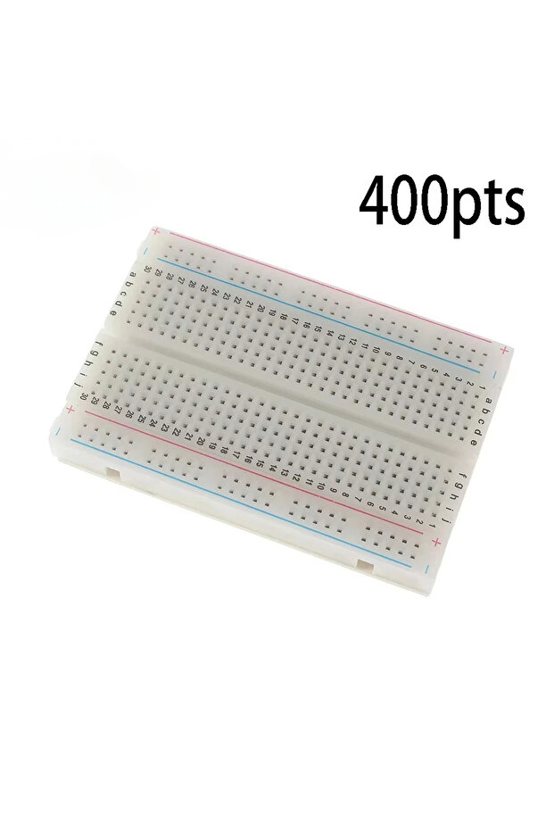 لوحة توصيل نموذجية بيضاء MB-102 بها 400 فتحة و830 نقطة ولوحة توصيل PCB بدون لحام وأسلاك توصيل C