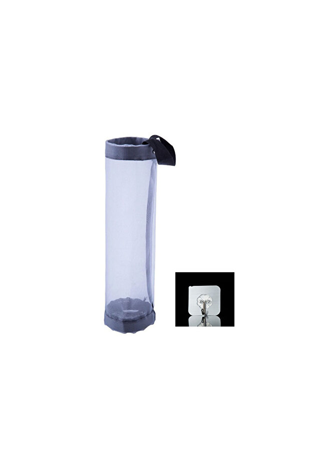 1PC Grey sz ​​Wall-Mounted Bag Dispenser- Kitchen Organizer Holds 100+ Trash Bags,Nylon Storage Pou