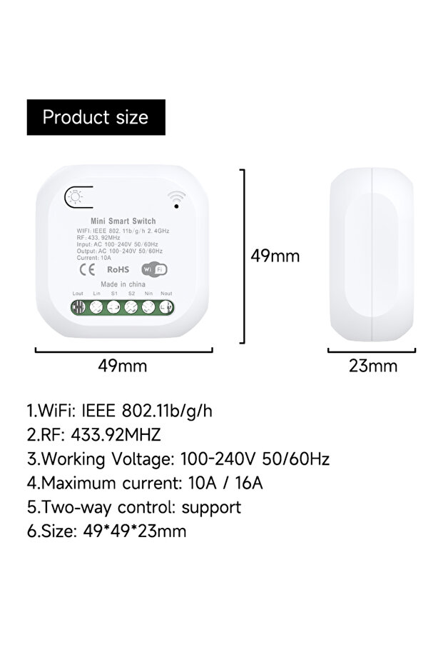100-240V 1PCS WIFI Wifi Smart Dimmer Tuya/Smartlife APP Remote Control DIY Smart Light Switch Works - 1