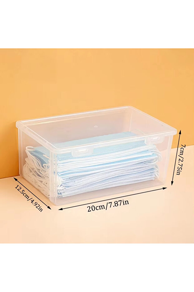 2PCs 2PCS Transparent Large Capacity Mask Storage Box Household Mask Nose Mask Medicine Storage Box
