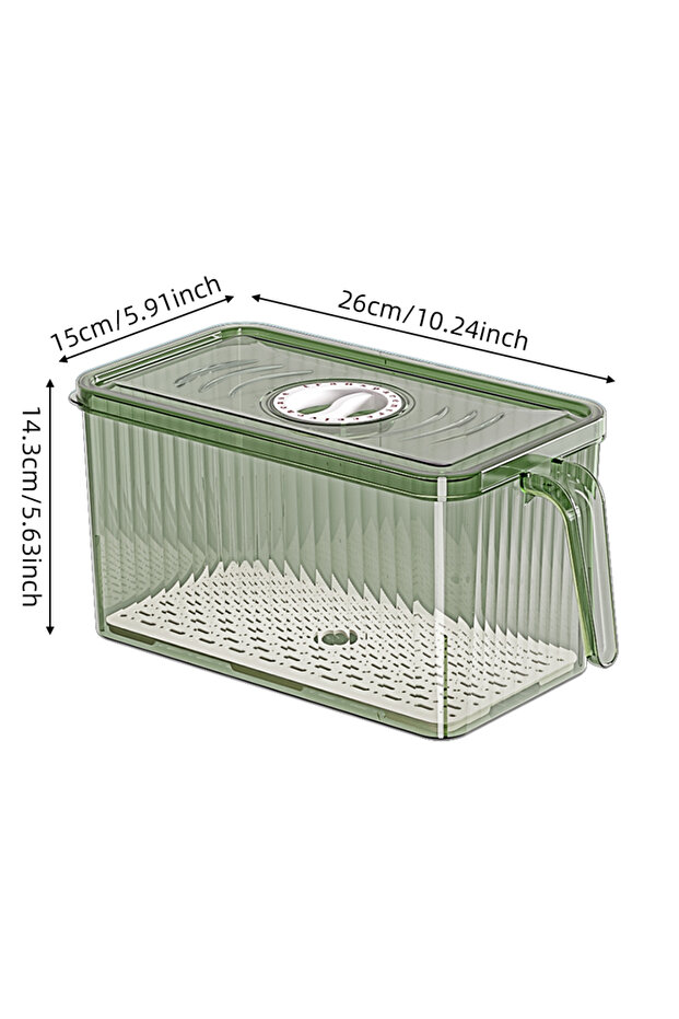 8132L Stackable Refrigerator Storage Box with Lid, Capable of Storing Bread, Food, Vegetables, and F - 1
