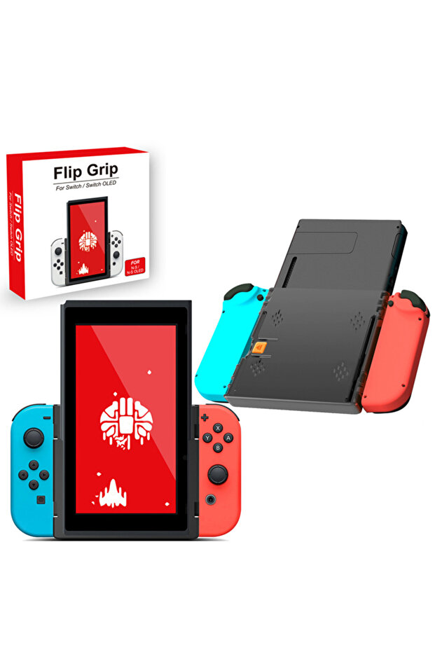 مقبض قابل للطي بحامل عمودي أسود لوحدة تحكم الألعاب المحمولة NS Switch/OLED - 8