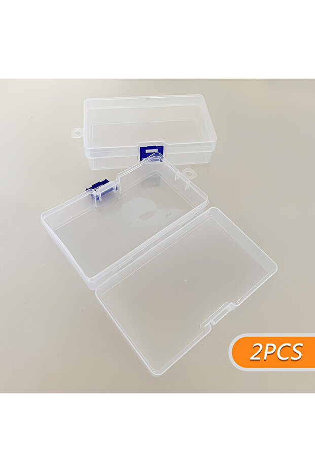 صندوق تخزين بلاستيكي مستطيل الشكل، قطعتان أو 5 قطع، شفاف، قابل للإغلاق، صندوق تخزين بلاستيكي مستطيل، صندوق تغليف قطع غيار من البولي بروبيلين، ستان - 1