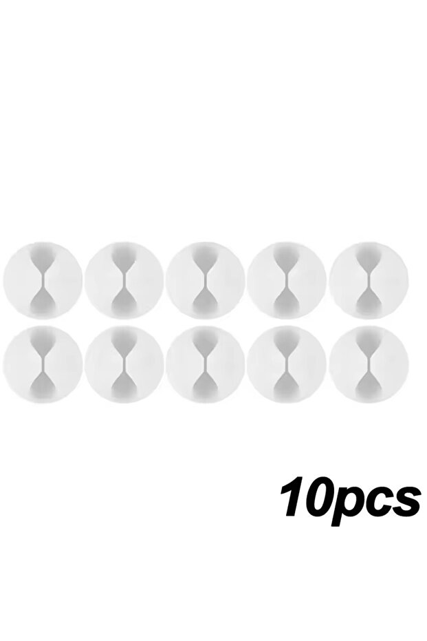 10 × منظم كابلات صغير أبيض 5/50 قطعة، مشابك كابلات شحن USB، منظم سلك مكتبي مرتب