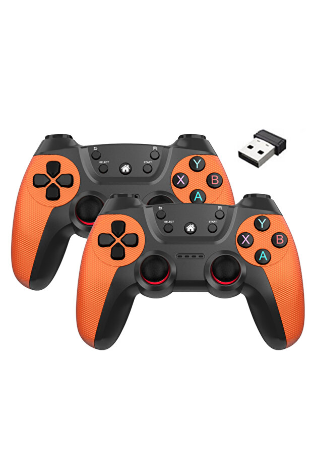 وحدة تحكم ألعاب لاسلكية مزدوجة من Orange BOYHOM للهواتف التي تعمل بنظامي Linux/Android، مناسبة لأجهزة الألعاب، وأجهزة الكمبيوتر، وصناديق الألعاب، وأجهزة الكمبيوتر الصغيرة.