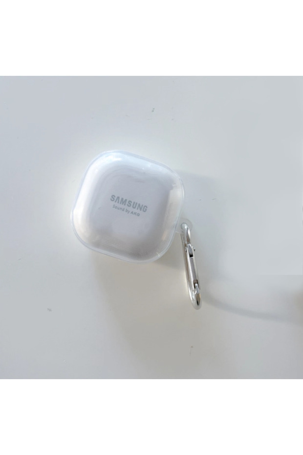 جراب حماية لسماعات Galaxy Buds FE، مزود بخطاف، متوافق مع Buds Live 2 Pro 2 FE، جراب بسيط وشفاف من مادة TPU.