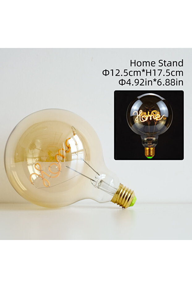 4W 220V Yes HOME Edison Bulb Letter Light G125 220V Dimmable Lamps Warm Yellow 2200K Table Light Bul