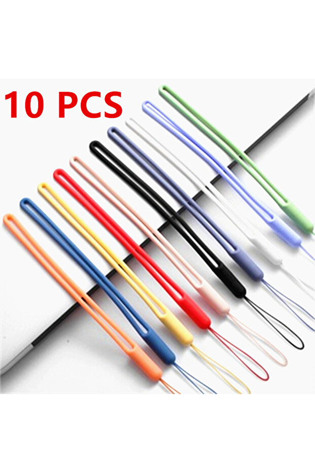 10pcs mix color 5/10pcs Short Silicone Cell Phone Lanyard Holder Phone Wrist Straps Lanyards Keychai