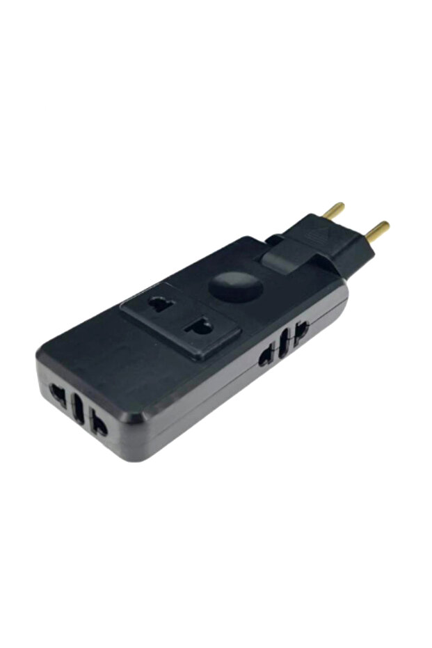 EU Plug Black 4 in 1 EU Plug Electrical Socket 180 Degree Rotation Plug Adapter Extension Protable P - 1