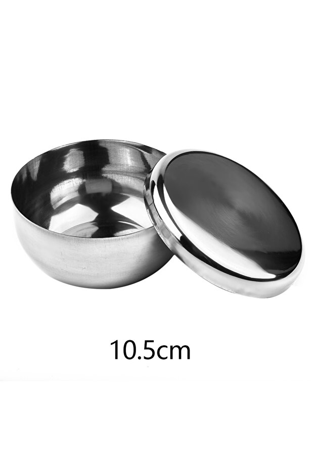 10.5cm Stainless Steel Bowl Korean Big Cooked Rice Bowl With Cover Single Layer Steamed Rice Bowl Ch