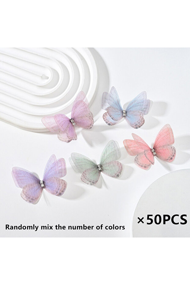 Mix 50PCS Birthday Party Wedding Decorations butterflies, DIY Scrapbook Gift Box Greeting Card Decor