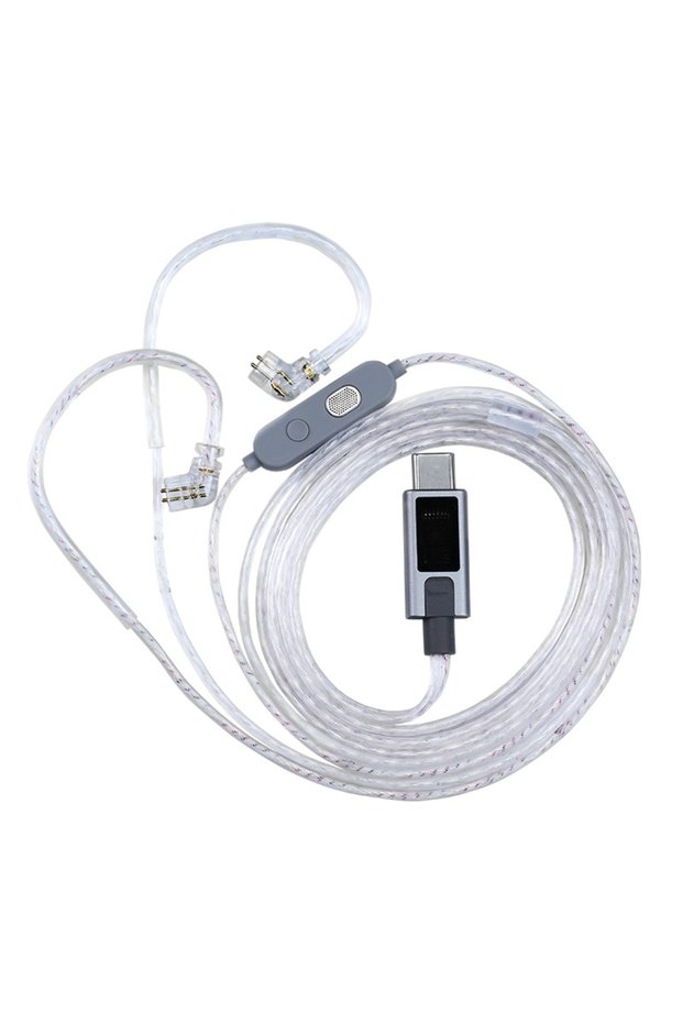TypeC With 2MIC KZ M2 Headphone Cord Dual Mic Silver Plated Cable Type C/3.5MM Upgrade Cable Earphon