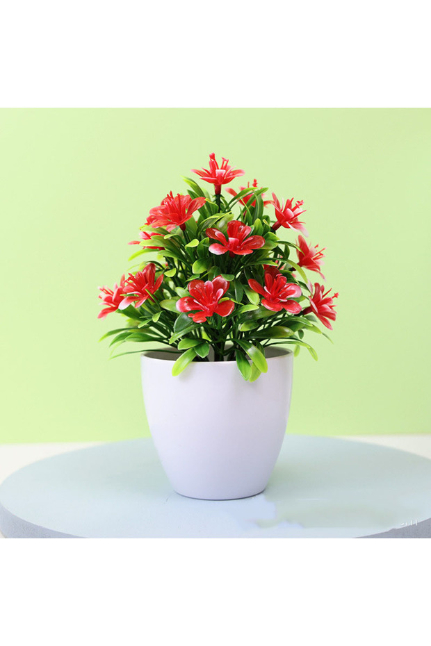 A2 1pc Artificial Potted Plant Small Bonsai Flowers Pot Simulated Tree Ornaments Wedding Home Hotel