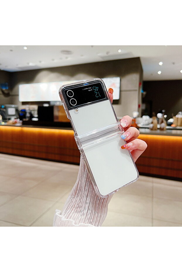 For Samsung Z Flip 4 TR For Z Filp8 Flip7 FE Filp6 Filp5 Case Transparent Fold ShockProof PC Cover