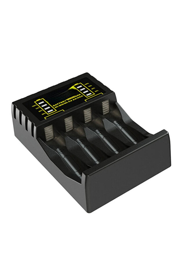 black Battery Charger 4 Slot Intelligent Fast Charge With Indicator For 1.2V NiMH NiCd AAA/AA Rechar