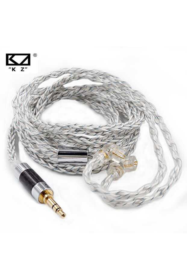 KZ-90-8 Cable(C PIN) KZ Earphones Cable 8 Core Silver Blue Hybrid 784 Cores Silver Plated Upgrade Ca
