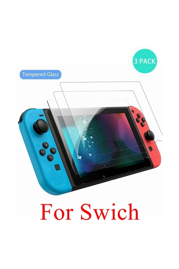 واقي شاشة لجهاز Switch، 3 عبوات، زجاج مقوى عالي الجودة، واقي شاشة شفاف مضاد للخدش