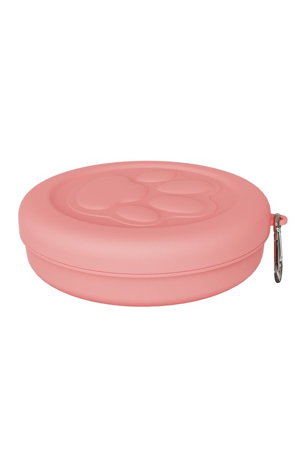 Pink Portable Pet Dog Food Water Container Outdoor Travel Dog Drinking Bowl Durable Pet Feeder Bowl